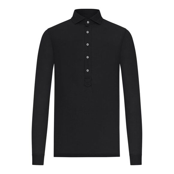 Nome G Men Long-Sleeved Polo Shirt In Lightweight Cotton
